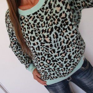 Victoria's Secret PINK Sweater Animal Print Large